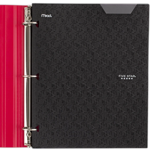 Alt view image 6 of 6 - Five Star 333420G-ECM 2-Pocket Plastic Folder with Stay-Put Tabs, Fits 3-Ring Binder, Holds 8.5" x 11" Paper, Black