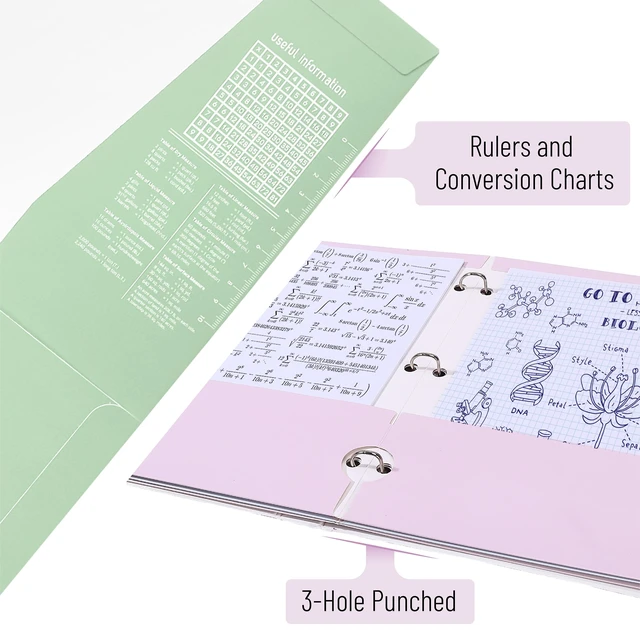 Alt view image 6 of 6 - Mr. Pen 4-Pocket Folders 4 Pack, 12.5"x9.5", Pastel Colors, Tear-Resistant Paper, 3-Hole Punched, High Capacity