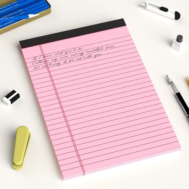 Alt view image 4 of 7 - 5 Pack Small Note Pads 5x8 Inches College Ruled Perforated Legal Pads 30 Sheets Each for School and Office Supplies
