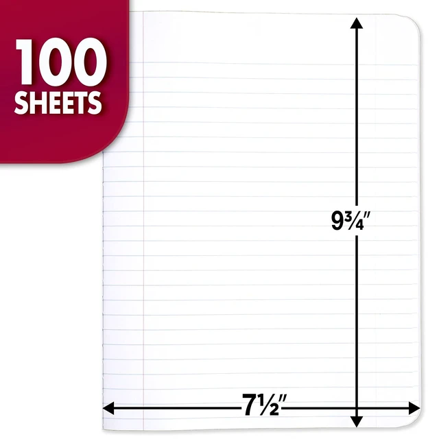 Alt view image 4 of 6 - Mead Composition Notebook, Wide Ruled, 7.5" x 9.75", 100 Sheets, Black Marble, 3 Pack (38301)