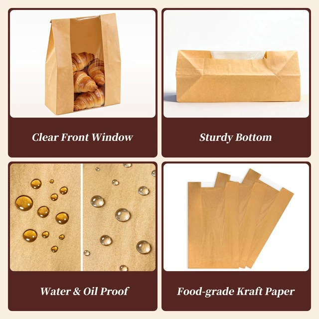 Alt view image 7 of 7 - 30pcs Bread Bags with Front Window for Homemade Sourdough Bread