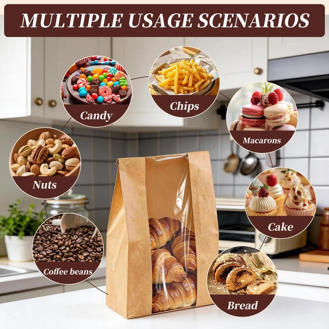 Alt view image 2 of 7 - 30pcs Bread Bags with Front Window for Homemade Sourdough Bread
