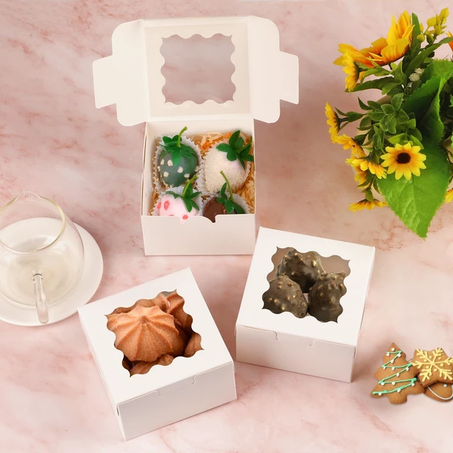Alt view image 6 of 6 - WINKIO Small Cookie Boxes with Window for Dessert Pastry