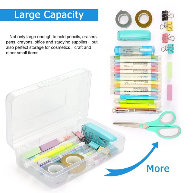 Alt view image 3 of 7 - Tamaki 1 Pack Plastic Pencil Box, Large Capacity, Clear