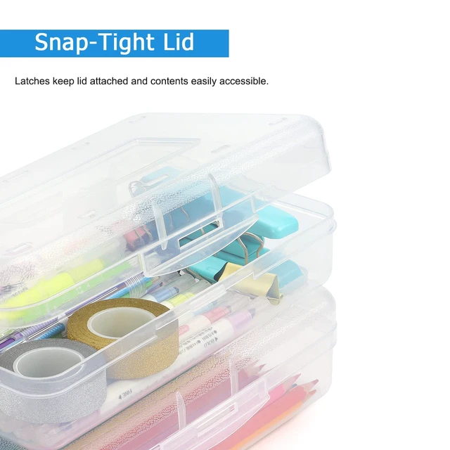 Alt view image 7 of 7 - Tamaki 1 Pack Plastic Pencil Box, Large Capacity, Clear
