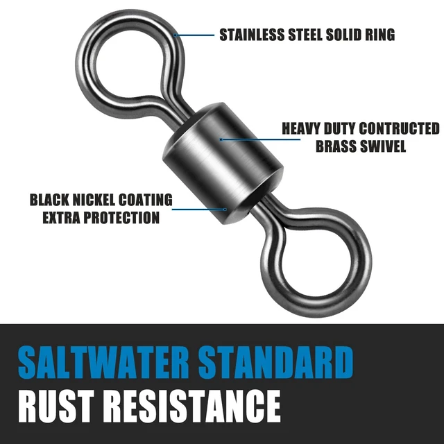 Alt view image 4 of 6 - Dr.Fish Barrel Swivels #12-#12/0 Stainless Fishing Tackle for Saltwater Freshwater Leader Line Lure Connector