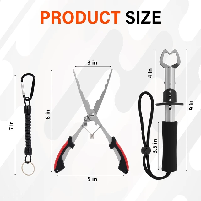 Alt view image 7 of 7 - Fishing Tool Set with Fish Lip Gripper Pliers and Fishing Pliers