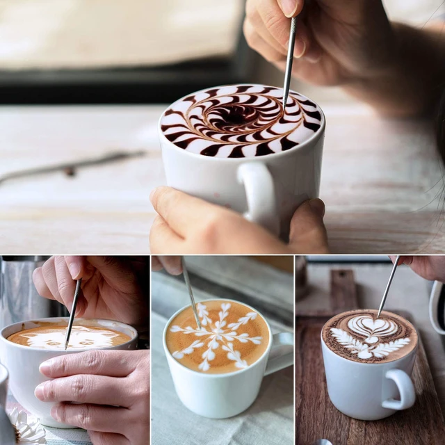 Alt view image 5 of 6 - Milk Frothing Pitcher, 8.5oz/12oz/20oz/32oz/50oz/66oz, Stainless Steel Espresso Milk Steaming Pitcher for Coffee Cappuccino Latte Art, Barista Milk Jug with Art Pen