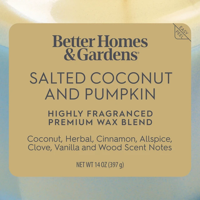 Alt view image 3 of 6 - Better Homes & Gardens 2-Wick Salted Coconut & Pumpkin Candle, 14oz Iridescent Glass Jar