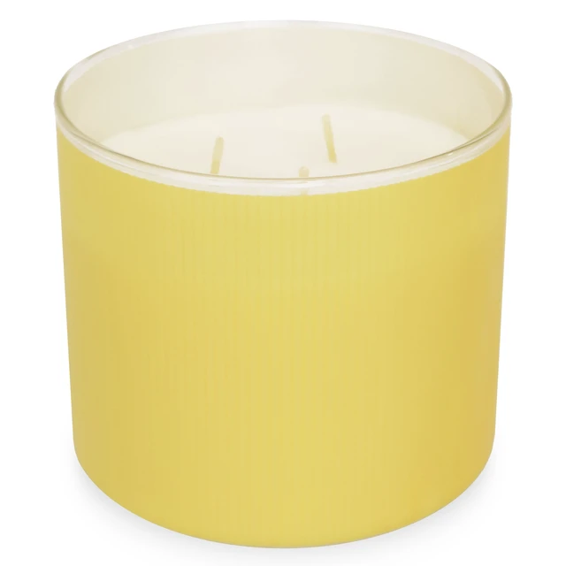 Alt view image 3 of 6 - Mainstays 3-Wick Textured Wrapped Candle, 14 oz, Spring Honeysuckle