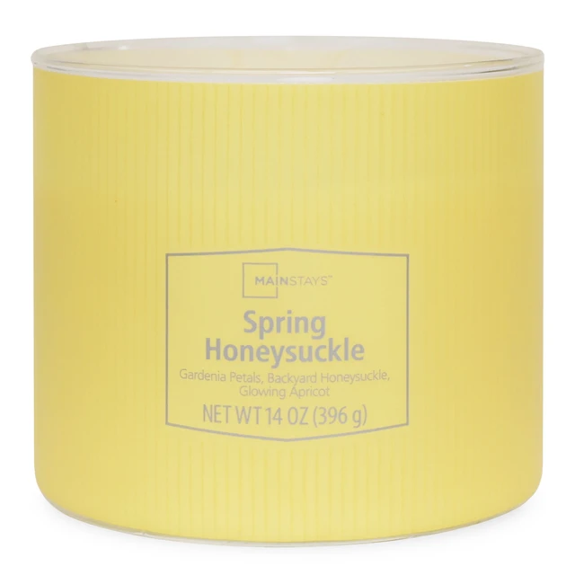 Alt view image 6 of 6 - Mainstays 3-Wick Textured Wrapped Candle, 14 oz, Spring Honeysuckle