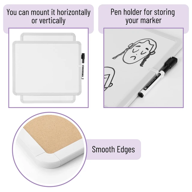 Alt view image 4 of 6 - Mr. Pen Dry Erase Board, 14" x 11", White Frame