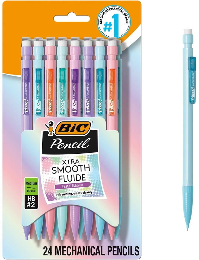 Main image of BIC Xtra-Smooth Pastel Mechanical Pencils 0.7mm Medium Point 24-Count