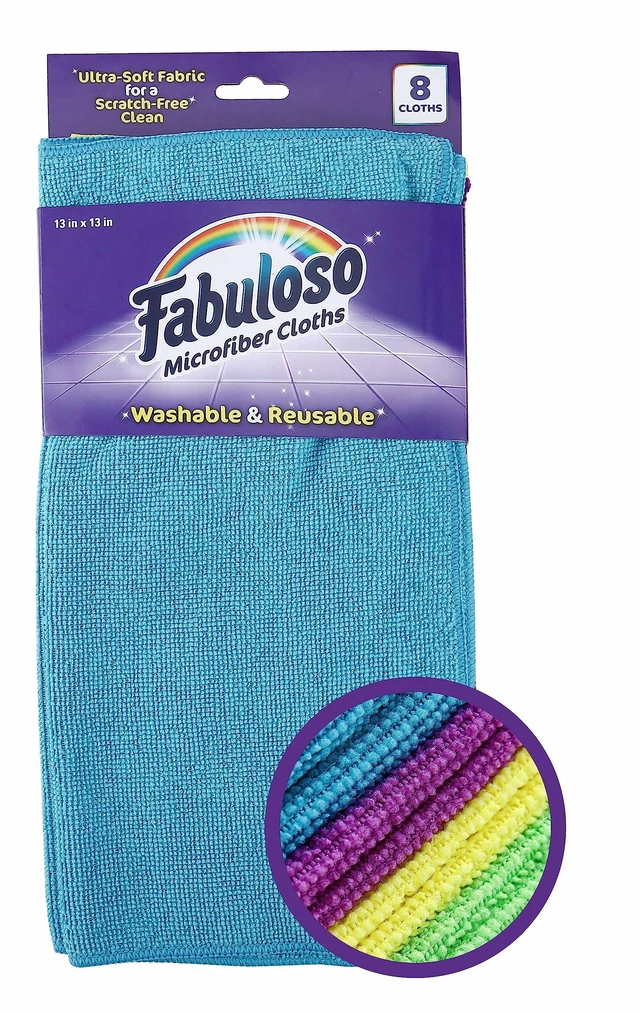 Main image of Fabuloso Microfiber Cleaning Cloths 13x13 Purple 8 Count for Home & Car