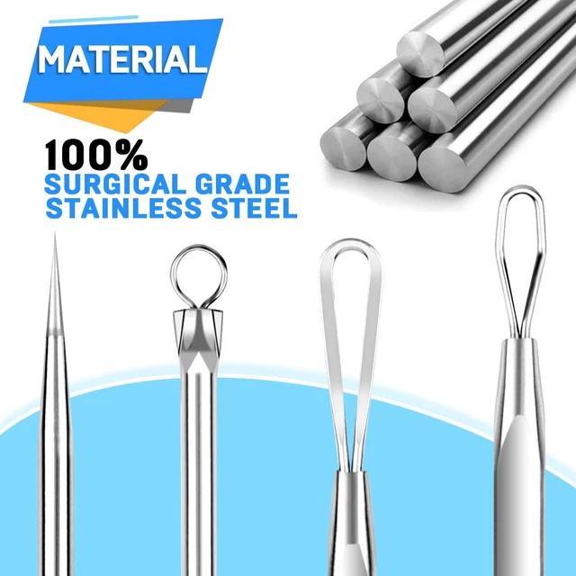 Alt view image 3 of 6 - Teenitor Surgical Grade Pimple Extractor 2-in-1 Popper Blackhead Comedone Removal Tool for Face Nose, Silver