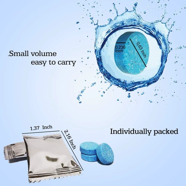 Alt view image 5 of 6 - DOKIKO 50 Pcs Windshield Washer Fluid Concentrate Tablets, 1 Pack Makes 52.5 Gallons, 1 Piece Makes 1.05 Gallons (Winter Use with De-Icer or Methanol)