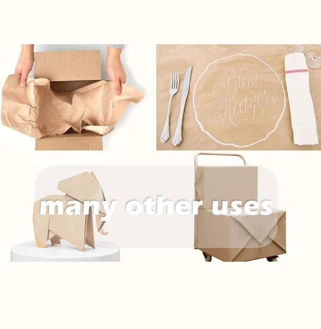 Alt view image 5 of 6 - SMART&CASUAL Brown Kraft Paper Roll 15"x450" (37.5'), Gift Wrapping, Packing, Art Craft, Floral Bouquet, Moving, Painting, Drawing, Easel, Poster, Chart