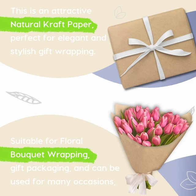 Alt view image 4 of 6 - SMART&CASUAL Brown Kraft Paper Roll 15"x450" (37.5'), Gift Wrapping, Packing, Art Craft, Floral Bouquet, Moving, Painting, Drawing, Easel, Poster, Chart