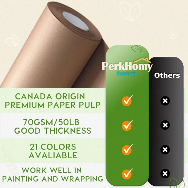 Alt view image 6 of 6 - SMART&CASUAL Brown Kraft Paper Roll 15"x450" (37.5'), Gift Wrapping, Packing, Art Craft, Floral Bouquet, Moving, Painting, Drawing, Easel, Poster, Chart