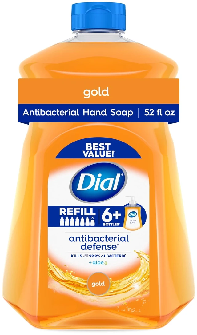 Main image of Dial Antibacterial Defense Gold Liquid Hand Soap Refill, 52 fl oz