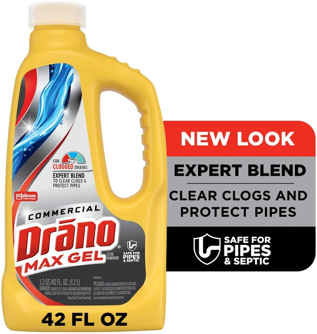 Main image of Drano Max Gel Commercial Line Drain Clog Remover, 42 fl oz