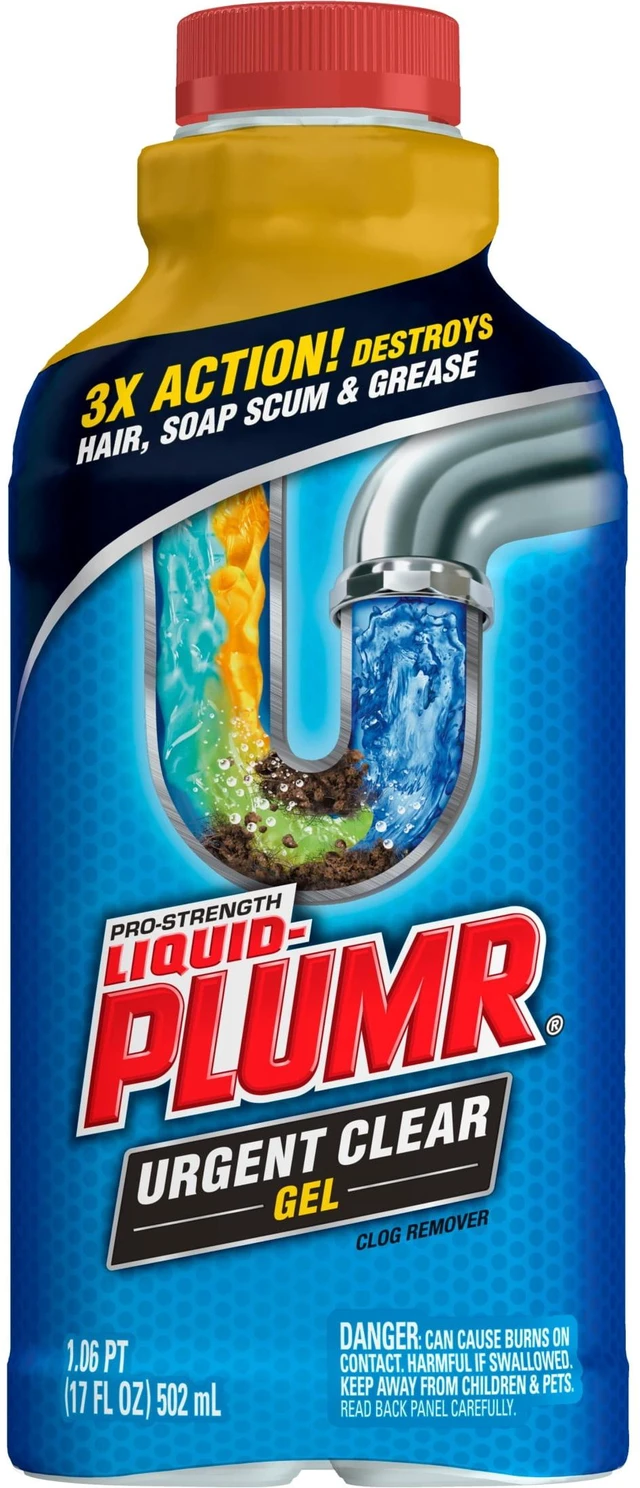 Alt view image 5 of 5 - Liquid-Plumr Urgent Clear Drain Clog Remover Gel, 17 fl oz