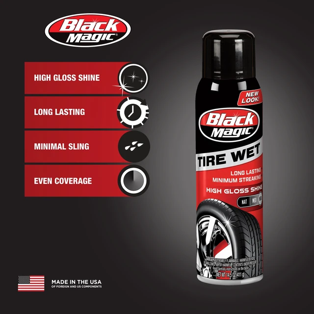 Alt view image 5 of 5 - Black Magic BC23220W Tire Shine Wet Spray 14.5oz