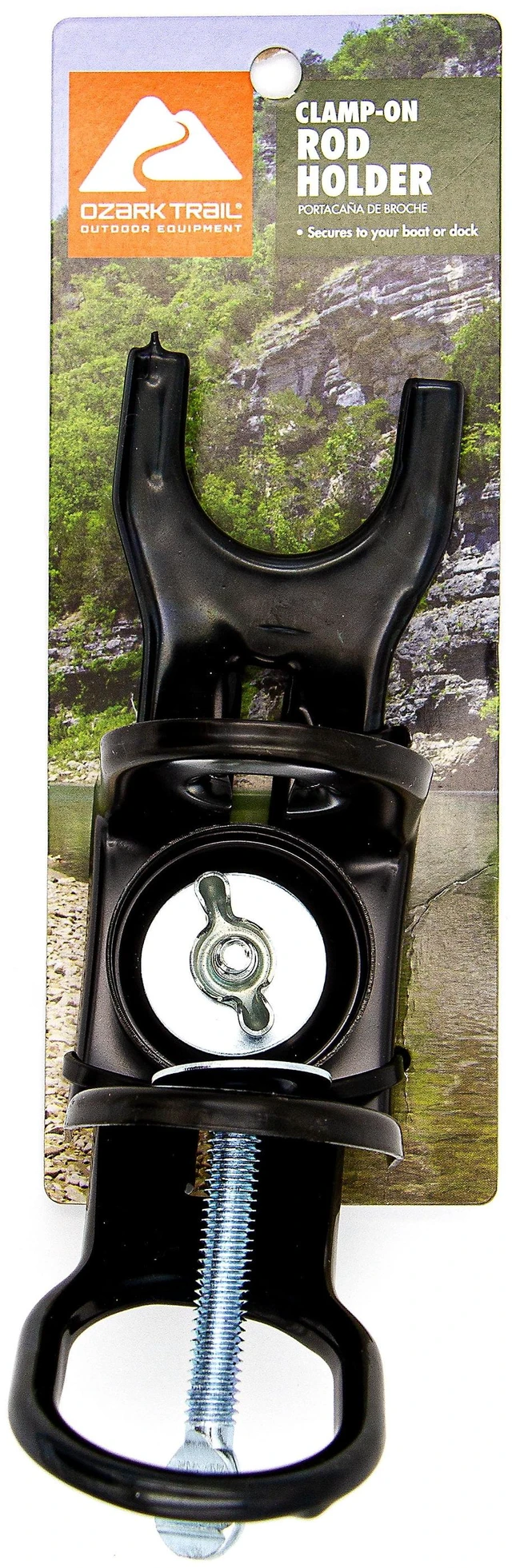 Alt view image 4 of 6 - Ozark Trail Adjustable Clamp-On Fishing Rod Holder (2-Pack), Rubber-Coated Clamp for Flat Mounting Surfaces