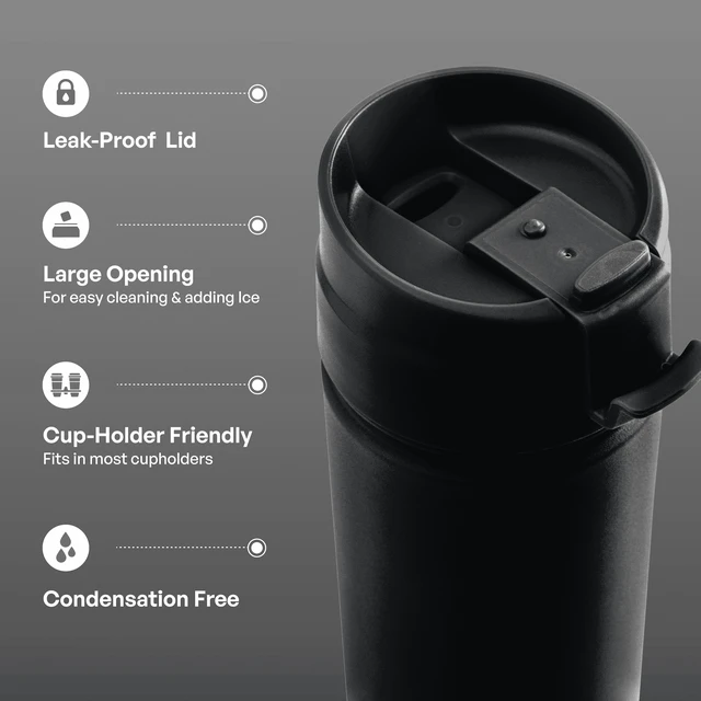 Alt view image 3 of 5 - TAL 18oz Stainless Steel Ranger Coffee Travel Mug, Black