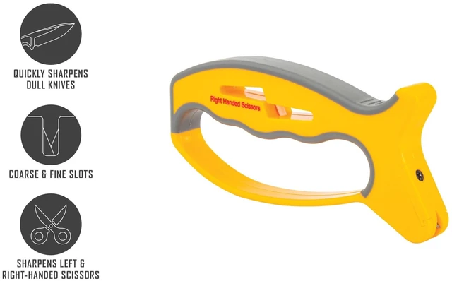 Alt view image 5 of 7 - Smith's 50170 JIFFY V-Sharp Knife & Scissors Sharpener, Yellow and Grey