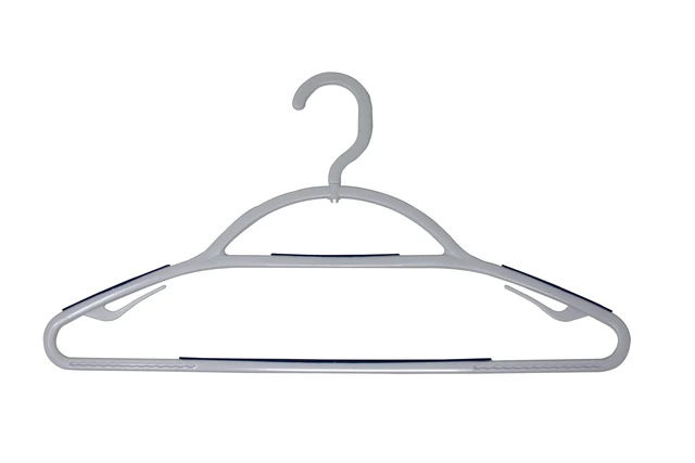 Alt view image 3 of 6 - Mainstays Non-Slip Plastic Swivel Neck Clothing Hangers, 5 Count, White & Blue, Adult