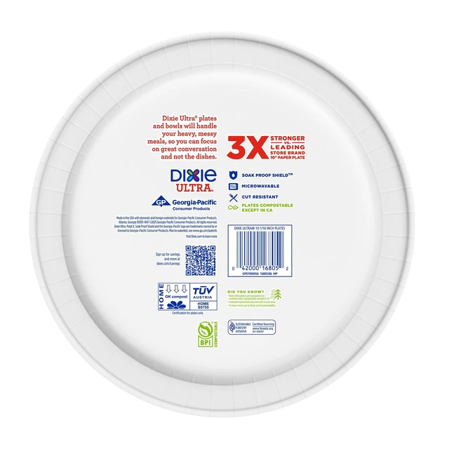 Alt view image 5 of 6 - Dixie Ultra Summer Design 10" Disposable Paper Plates, 20 Count, Multi-Color
