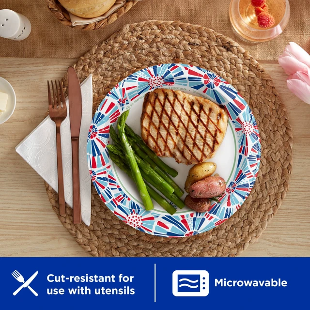 Alt view image 3 of 6 - Dixie Ultra Summer Design 10" Disposable Paper Plates, 20 Count, Multi-Color