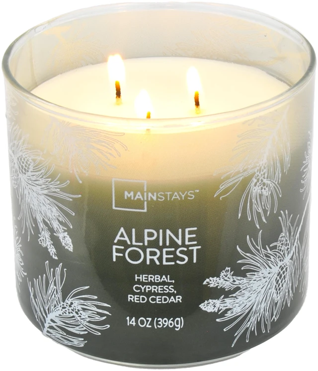 Alt view image 3 of 6 - Mainstays Alpine Forest 3-Wick Ombre Wrapped Scented Jar Candle, 14 oz