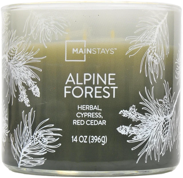 Alt view image 6 of 6 - Mainstays Alpine Forest 3-Wick Ombre Wrapped Scented Jar Candle, 14 oz