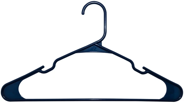 Main image of Mainstays Plastic Notched Adult Hangers 50 Count, Blue Sapphire