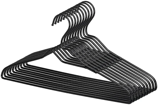 Main image of Better Homes & Gardens Black Non-Slip Adult Clothes Hangers with Chrome Hook, 10 Pack