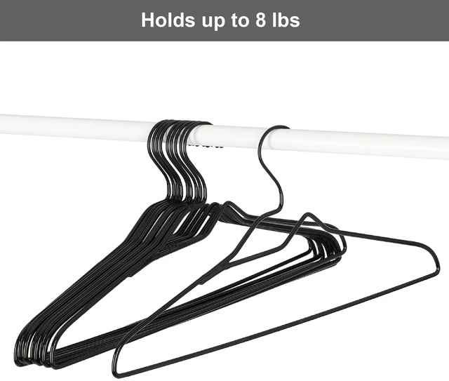 Alt view image 5 of 6 - Better Homes & Gardens Black Non-Slip Adult Clothes Hangers with Chrome Hook, 10 Pack