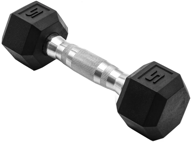 Main image of CAP Barbell, 5lb Rubber Hex Dumbbell, Single