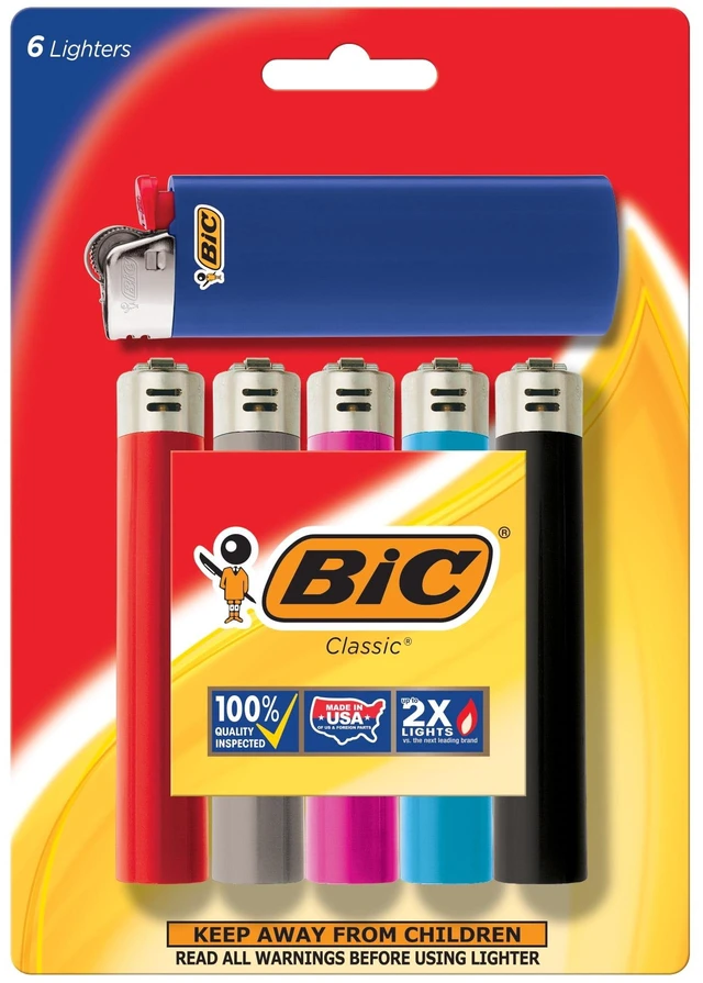 Main image of BIC Classic Pocket Lighter, Assorted Colors, 6 Count