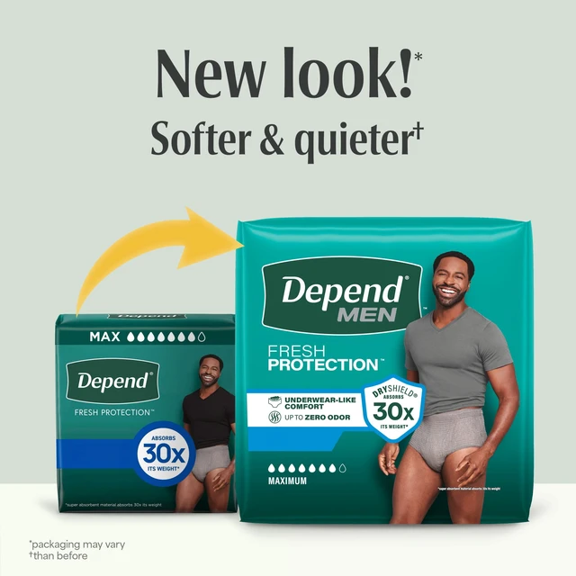Alt view image 4 of 6 - Depend Fresh Protection Incontinence Underwear for Men, Adult Diapers, XL (15 Count)