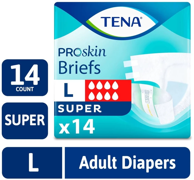 Main image of TENA ProSkin Unisex Adult Diapers, Super Absorbency, Large, 14 Count