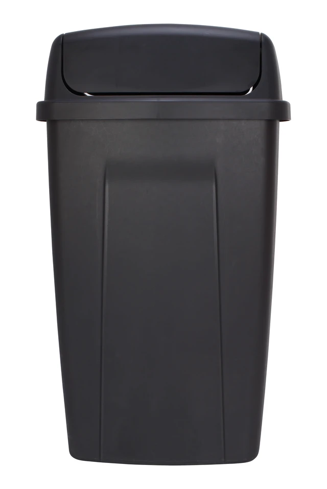 Alt view image 5 of 6 - Mainstays Kitchen Trash Can, 13 Gallon Plastic Garbage Bin with Swing Top Lid, Black