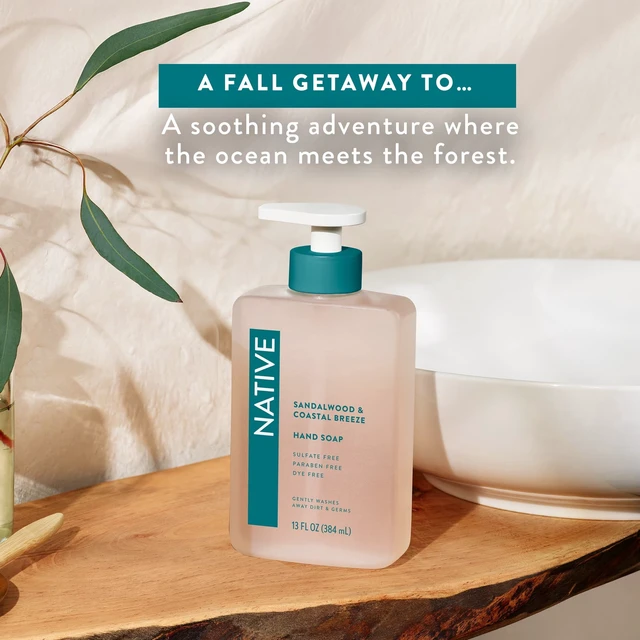 Alt view image 2 of 6 - Native Liquid Hand Soap, Sandalwood & Coastal Breeze Scent, 13 fl oz