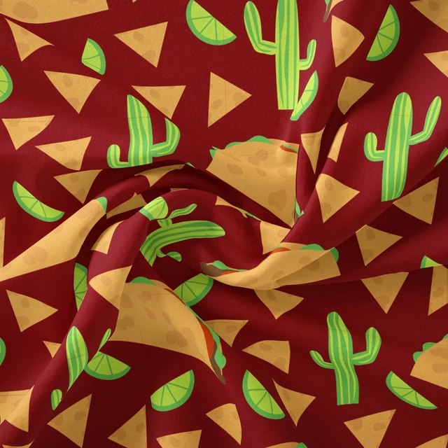 Alt view image 3 of 7 - David Textiles, Inc. 36" x 44" 100% Cotton Taco Toss Precut Sewing & Craft Fabric, Brown