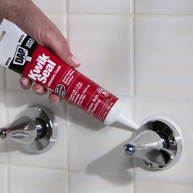 Alt view image 2 of 6 - DAP Kwik Seal 5.5 oz White Adhesive Kitchen and Bath Acrylic Latex Caulk