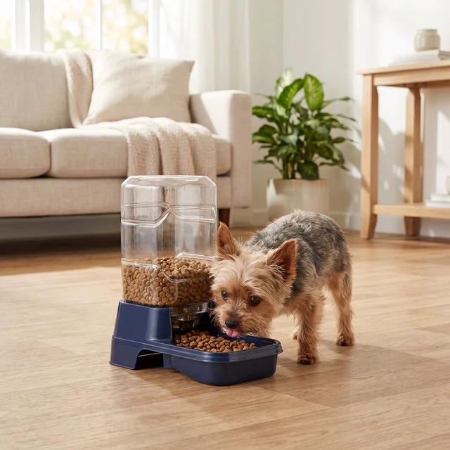 Alt view image 6 of 6 - Vibrant Life 2 lb Gravity Feeder for Extra Small Pets, Navy