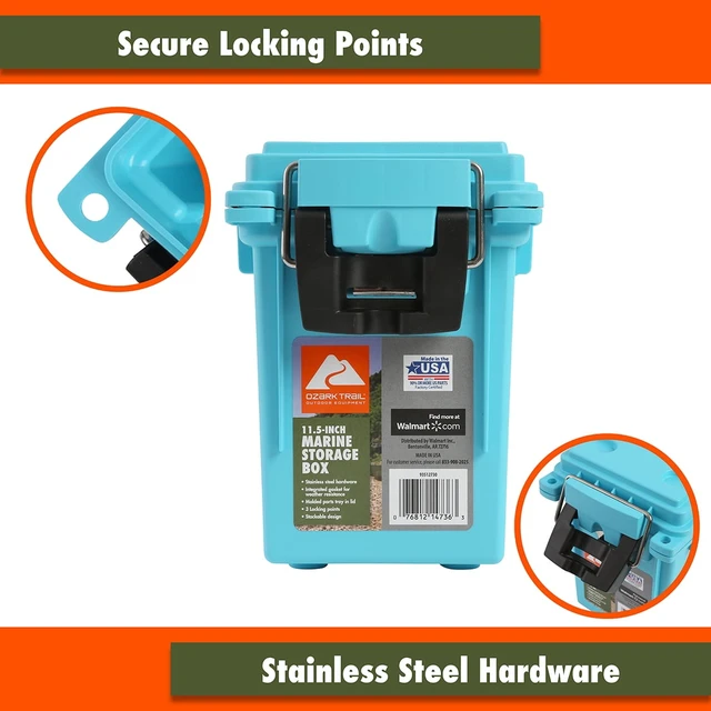 Alt view image 6 of 6 - Ozark Trail Blue Marine Storage Box with Water Resistant Lid