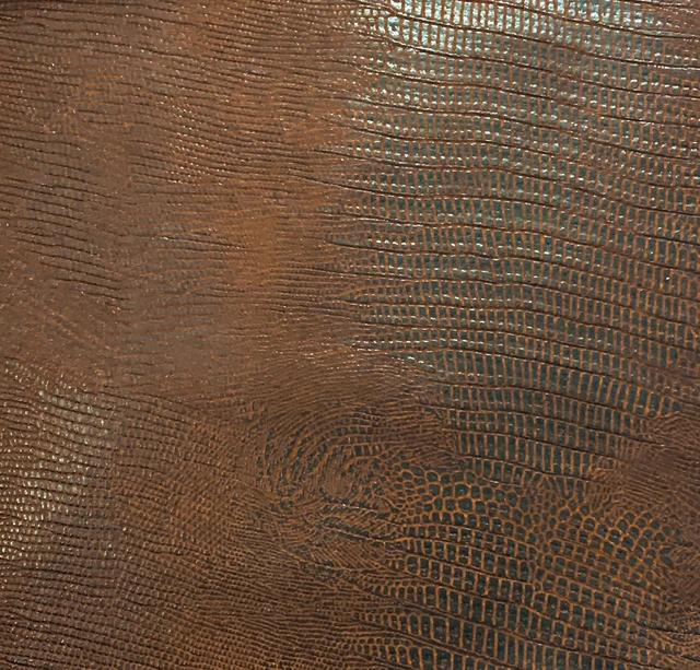Alt view image 3 of 6 - Waverly Inspirations 52" Faux Leather Alligator Print Upholstery Home Decor Fabric By The Yard, Brown, Available In Multiple Colors