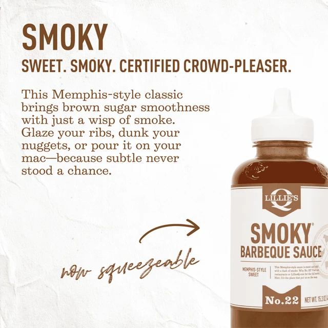 Alt view image 3 of 7 - Lillies Q Memphis Style BBQ Sauce Smoky & Sweet Barbecue Sauce for Ribs, Pulled Pork & Chicken, 15.3 oz Squeeze Bottle